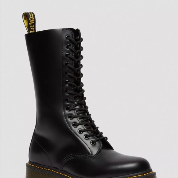1914 Smooth Leather Tall Black Leather Lace-Up Boots- Dr. Martens US 8M / 9L - Picture 2 of 15